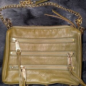 Rebecca Minkoff Olive Green Leather Crossbody Bag